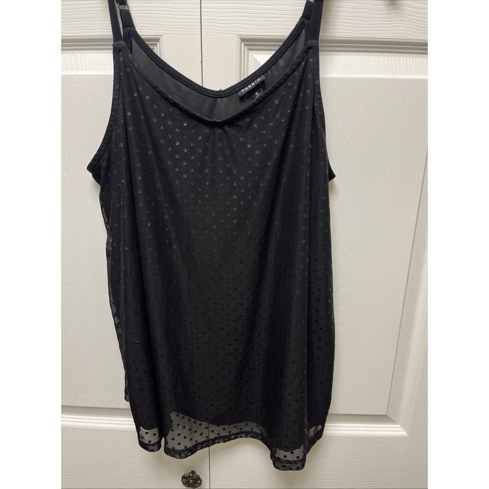 Torrid Women's 0 Black Sparkle Polka-Dot Adjustable Strap Cami - Picture 10 of 10
